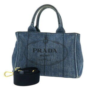 Prada Canapa Denim Blue 2way Shoulder Bag